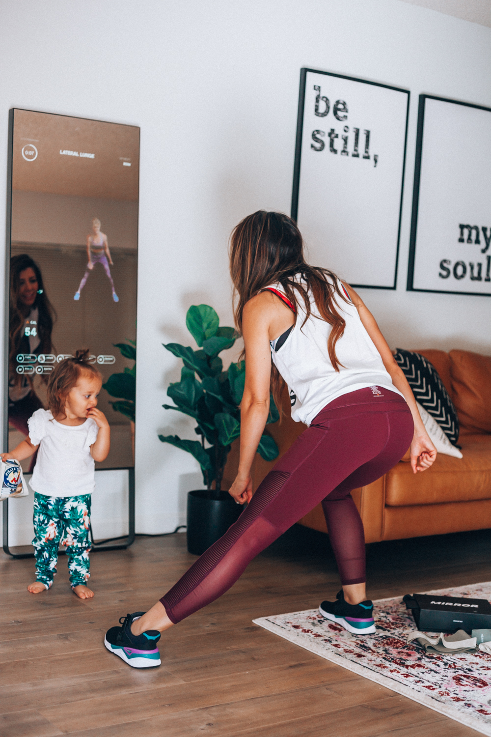 New Balance | Adidas | Mirror Workout: My Secret to Home Workouts with Kids featured by top San Francisco lifestyle blog The Girl in the Yellow Dress