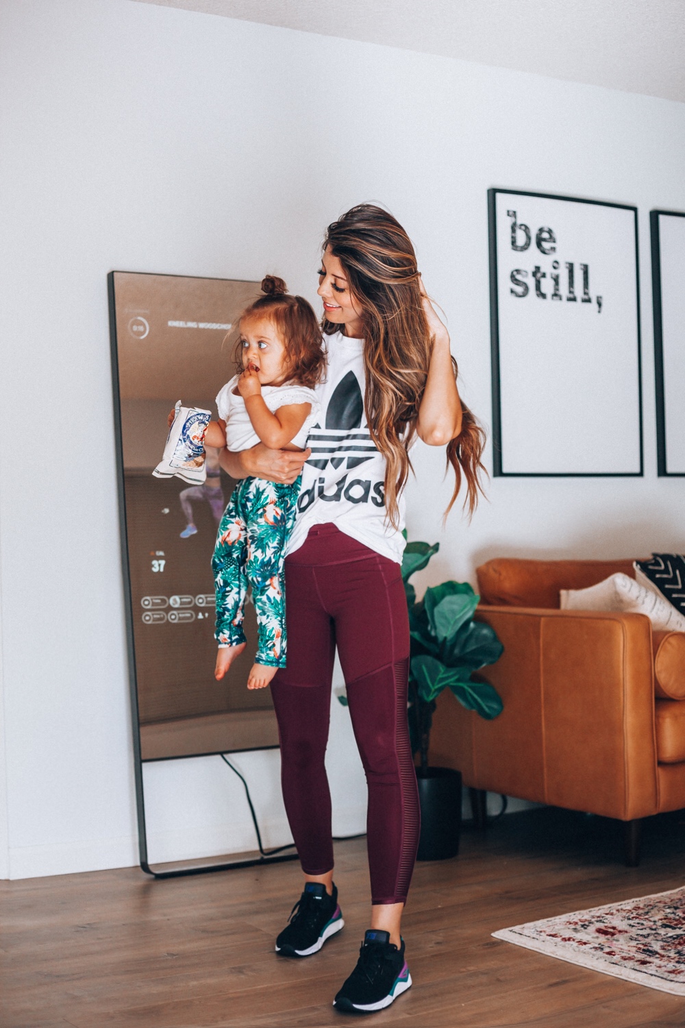 New Balance | Adidas | Mirror Workout: My Secret to Home Workouts with Kids featured by top San Francisco lifestyle blog The Girl in the Yellow Dress