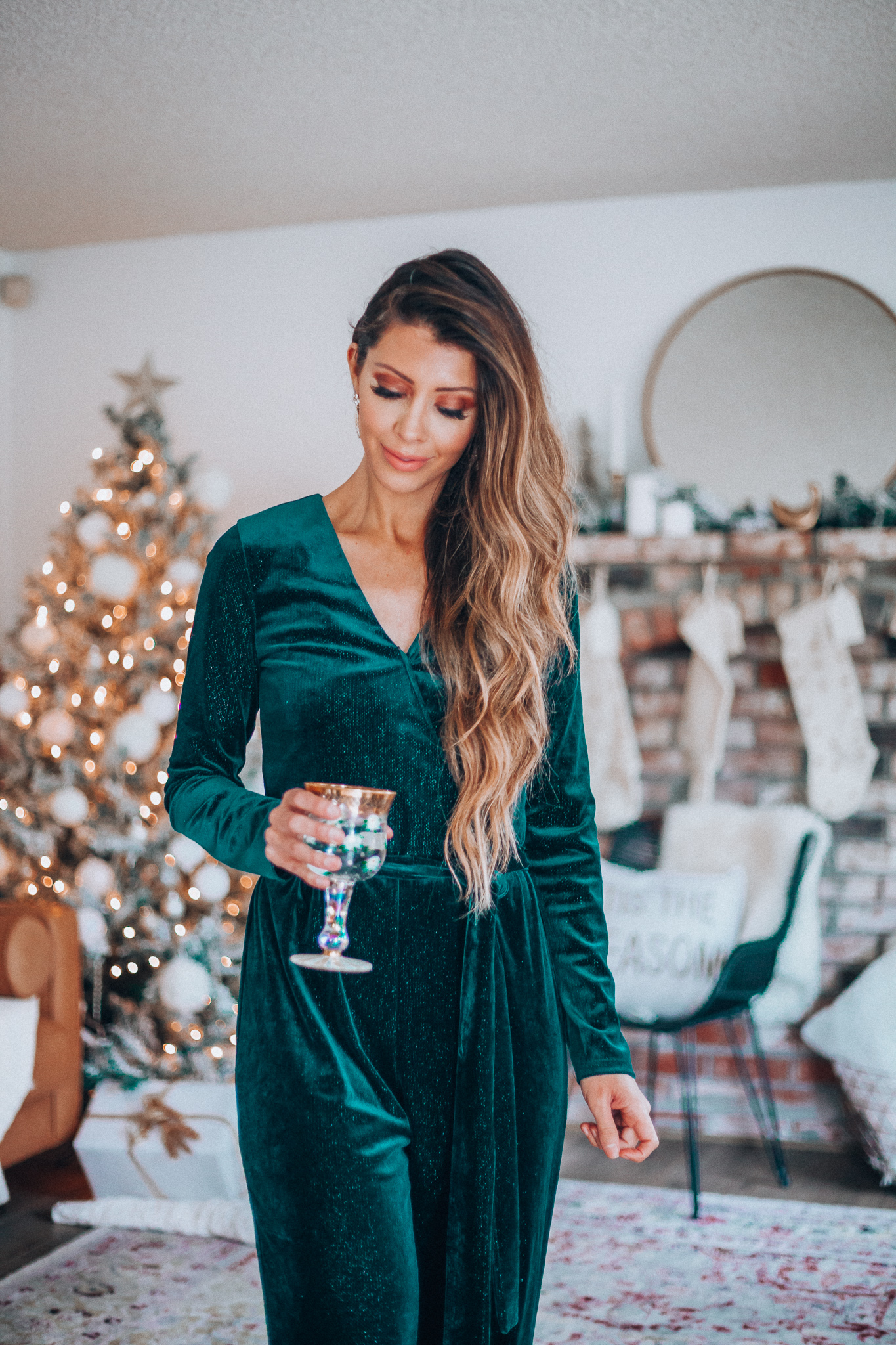 green holiday party dress