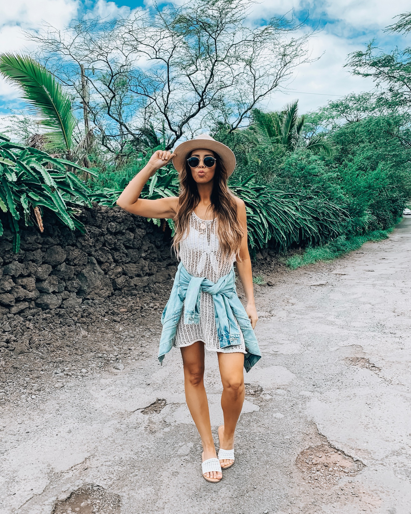 Cute Summer Sandals featured by top US fashion blog The Girl in the Yellow Dress; Image of a woman wearing AE woven sandals.