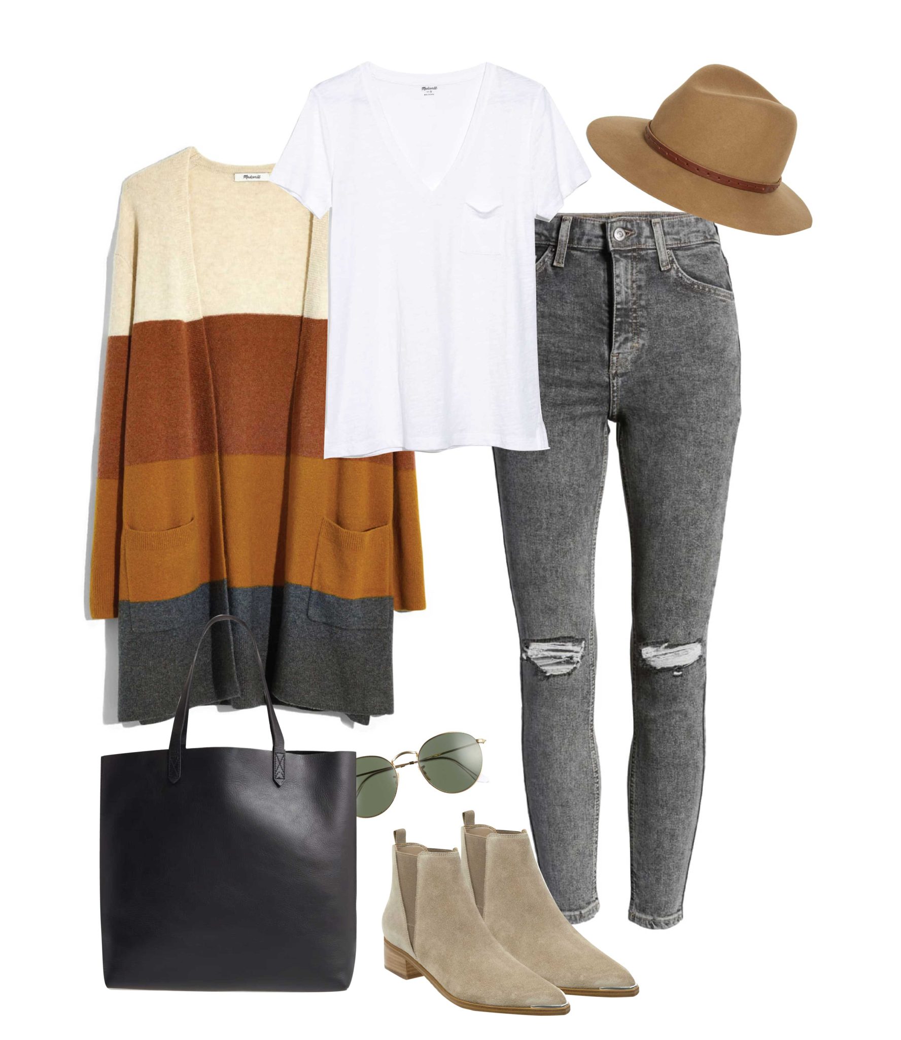 Casual Fall Outfits You'll Wear on Repeat by popular San Francisco fashion blog, The Girl in the Yellow Dress: image of various fall clothing and accessories.