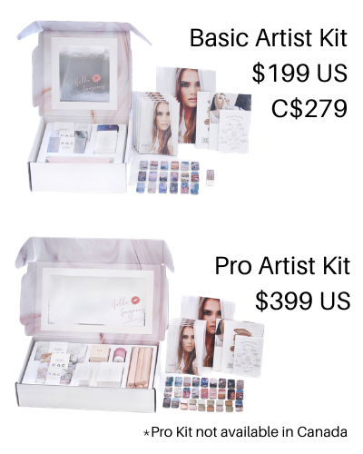 Maskcara Compensation Plan by popular San Francisco beauty blog, The Girl in the Yellow Dress: image of the Maskcara Basic Artist Kit and the Maskcara Pro Artist Kit.